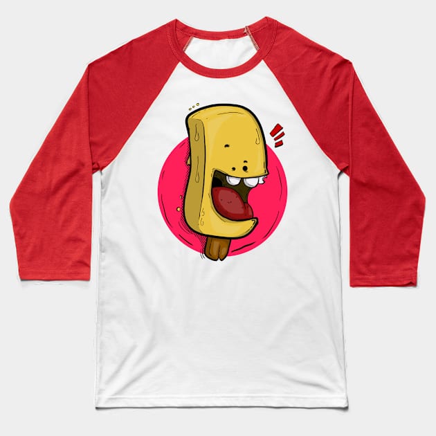 Crazy ice cream Baseball T-Shirt by Diggodi